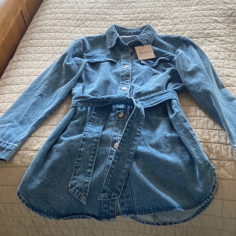 Superdown button down denim dress